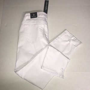 NWT White Ripped Skinny Cropped Jeans